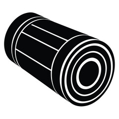 Fitness Trainer element isolated foam roller on white background