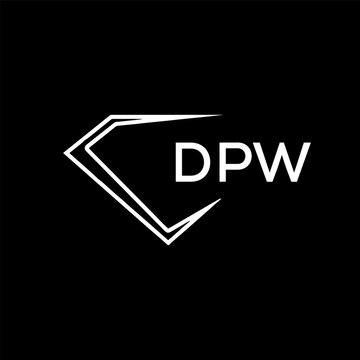 DPW logo design on black  background.