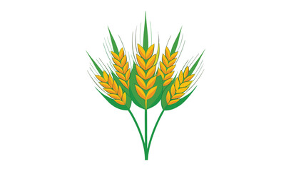 Golden wheat stalks graphic illustration