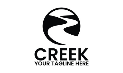 Obraz premium creek logo design vector template illustration