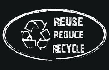 REDUCE,REUSE,RECYCLE text. recycling arrows vector icon