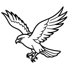 Gliding Hawk Silhouette Vector