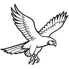 Gliding Hawk Silhouette Vector