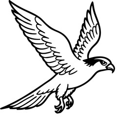 Gliding Hawk Silhouette Vector