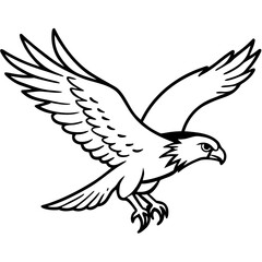Gliding Hawk Silhouette Vector