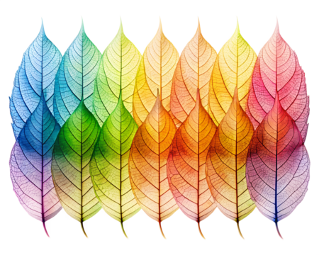 colorful gradient leaf pattern design