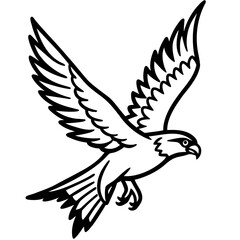 Gliding Hawk Silhouette Vector