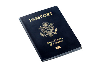Close up of a United States passport on a black background.