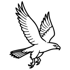 Gliding Hawk Silhouette Vector