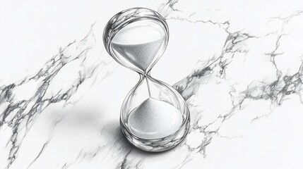 Elegant hourglass on marble