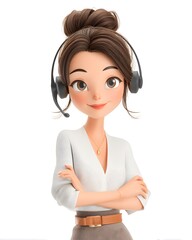3D cartoon team celebrating product launch with confetti, isolated white background