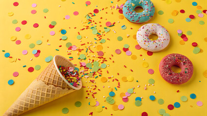 Donuts Ice Cream Confetti Party