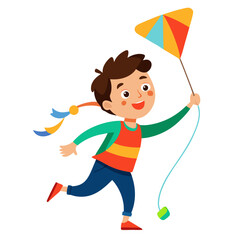 boy flying kite