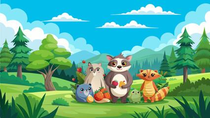 Fototapeta premium wild animals in the forest
