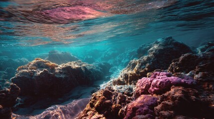 Naklejka premium Vibrant underwater coral reef