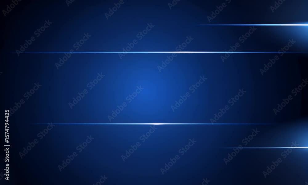 Poster abstract blue background with a neon light square frame for presentation design, glowing and shining