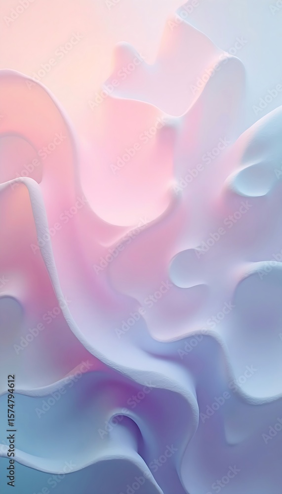 Fototapete smooth pastel waves of pink and blue create an abstract texture background with a modern aesthetic