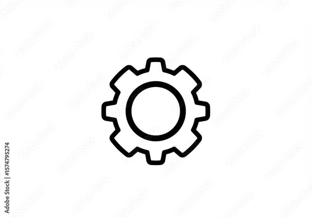 Poster simple outline icon of a bell with a clapper on a white background