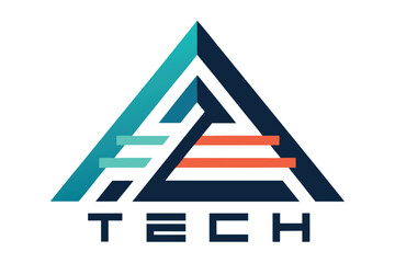 Modern abstract triangle tech logo with bold geometric design