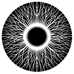 Silhouette of the retina of the eye