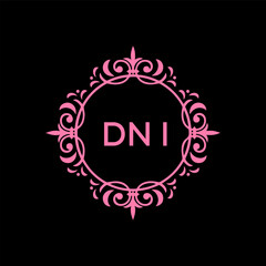 DNI  logo design on black  background.