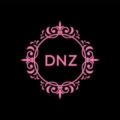 DNZ  logo design on black  background.