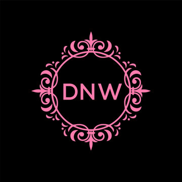 DNW  logo design on black  background.