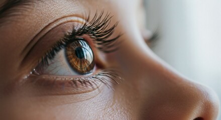 Brown Eyed Wonder Captivating close up on a detailed with expressive gaze.