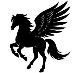 Fototapeta premium Pegasus vector Silhouette