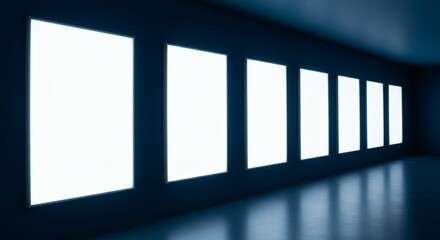Light in the Dark Gallery of Illumination with Minimalist Blue Space.