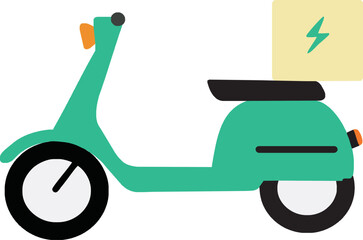 Editable single green vector bike icon depicting  swift delivery services with transparent background .eps