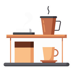 Clean Minimal Coffee Cup Vector for Office Workspace and Productivity Scene