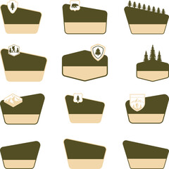 Customizable National Park Sign, National Park Clipart, National Park Sign Vector Silhouette, National Parks Sign Outlines, National Park Badges Silhouette