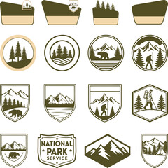 Customizable National Park Sign, National Park Clipart, National Park Sign Vector Silhouette, National Parks Sign Outlines, National Park Badges Silhouette
