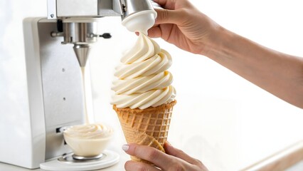 The Perfect Vanilla Soft Serve Swirl in Action