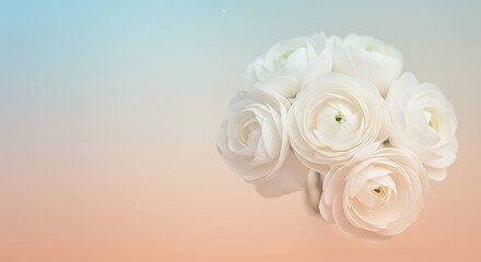 White Rose Bouquet Elegant Soft Focus Romantic Floral Arrangement