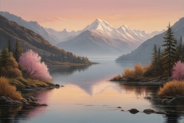 Lake of the valley morning sunrise sky forest