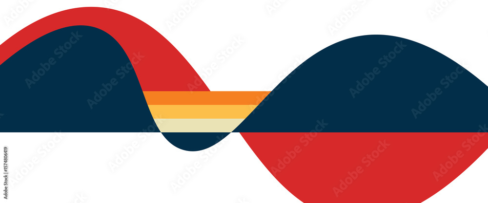 Poster abstract gradient color swirl shapes. vector graphics with wavy lines in rainbow colors. colorful li