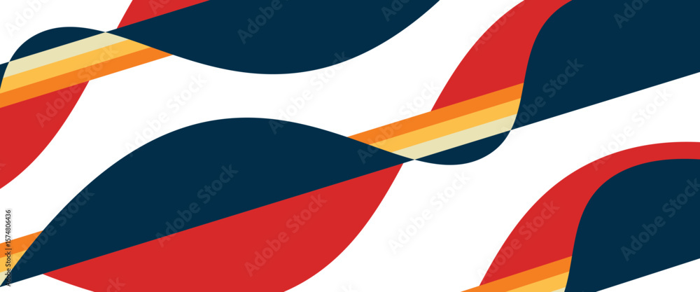 Fototapete abstract gradient color swirl shapes. vector graphics with wavy lines in rainbow colors. colorful li