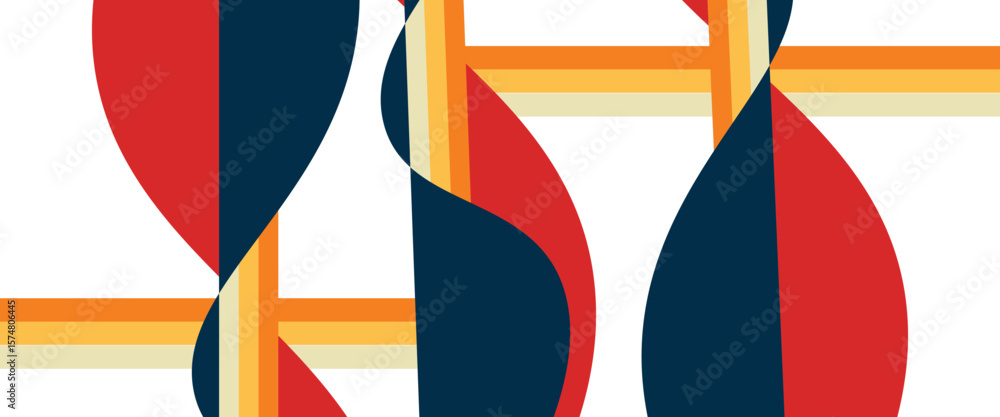 Poster abstract gradient color swirl shapes. vector graphics with wavy lines in rainbow colors. colorful li