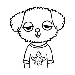 Stoner, Stoner Girl, Bold and Easy Stoner Coloring Book, Weed Designs, Trippy Psychedelic, Vector Illustration, hand drawn, Bold and Easy Coloring Page, Marijuana