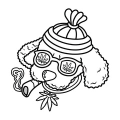 Stoner, Stoner Girl, Bold and Easy Stoner Coloring Book, Weed Designs, Trippy Psychedelic, Vector Illustration, hand drawn, Bold and Easy Coloring Page, Marijuana