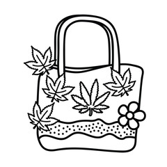 Stoner, Stoner Girl, Bold and Easy Stoner Coloring Book, Weed Designs, Trippy Psychedelic, Vector Illustration, hand drawn, Bold and Easy Coloring Page, Marijuana