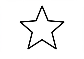 Simple black outline of a five pointed star on a white background