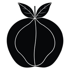 Peach Silhouette Vector Graphic Natural Curve Stem Line Art