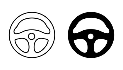 Obraz premium Steering wheel Icon set. Symbol isolated on white background. vector illustration.