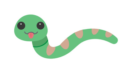 Cute green cartoon snake vector illustration reptile serpent animal graphic design wildlife nature drawing