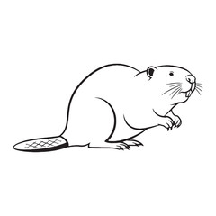 Imposing Beaver Silent Presence Aura - Beaver vector - Beaver Line art - Beaver Drawing - Vector Lineart of Beaver - Beaver illustration - its inherent enigmatic wild might

