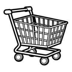 Gradient Neon Shopping Cart – Futuristic Blue and Purple Blend