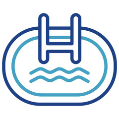The swimming pool icon identifies accommodations with swimming pool facilities or swimming areas associated with vacations, relaxation, fitness or summer activities
